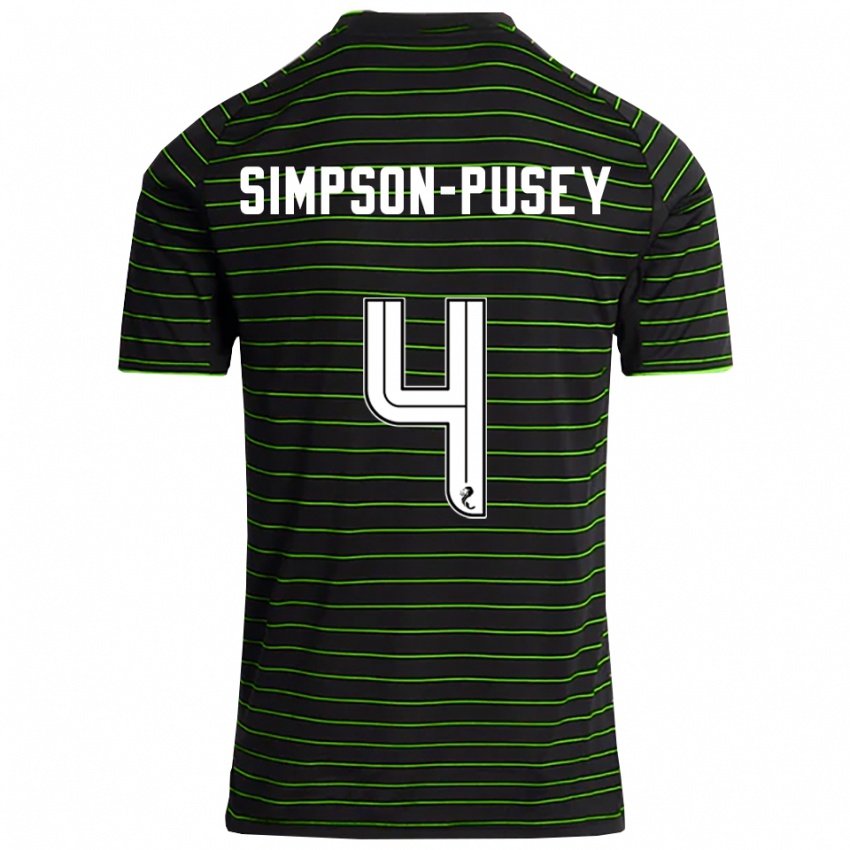 גברים ג'המאי סימפסון-פוסי #4 שחור ירוק הרחק ג'רזי 2025/26 חולצה קצרה