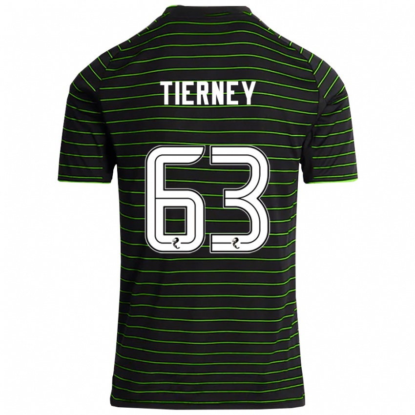 גברים קירן טיירני #63 שחור ירוק הרחק ג'רזי 2025/26 חולצה קצרה