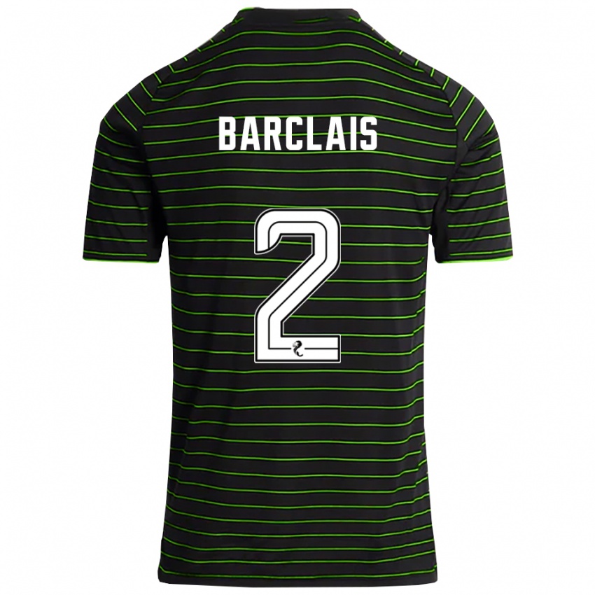 גברים סלייה בארקלה #2 שחור ירוק הרחק ג'רזי 2025/26 חולצה קצרה