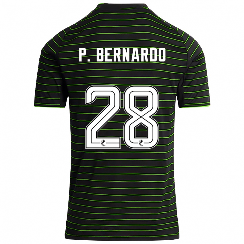 גברים פאולו ברנרדו #28 שחור ירוק הרחק ג'רזי 2025/26 חולצה קצרה