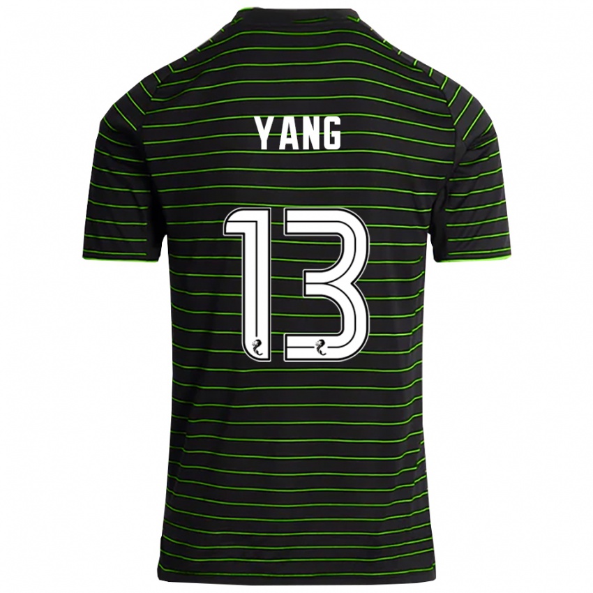 גברים יאנג היון-ג'ון #13 שחור ירוק הרחק ג'רזי 2025/26 חולצה קצרה