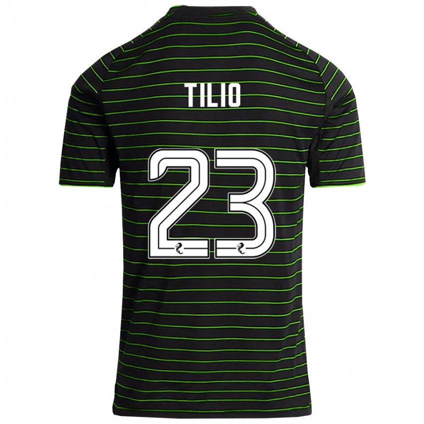 גברים מרקו טיליו #23 שחור ירוק הרחק ג'רזי 2025/26 חולצה קצרה