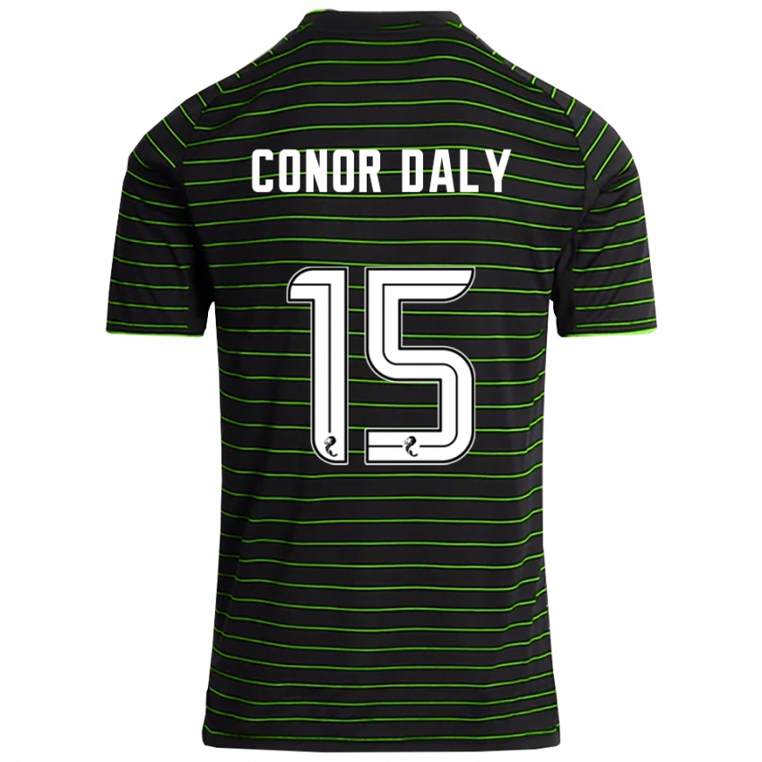 גברים קונור דאלי #15 שחור ירוק הרחק ג'רזי 2025/26 חולצה קצרה