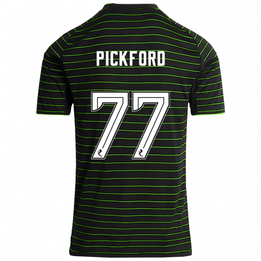 גברים Tom Pickford #77 שחור ירוק הרחק ג'רזי 2025/26 חולצה קצרה