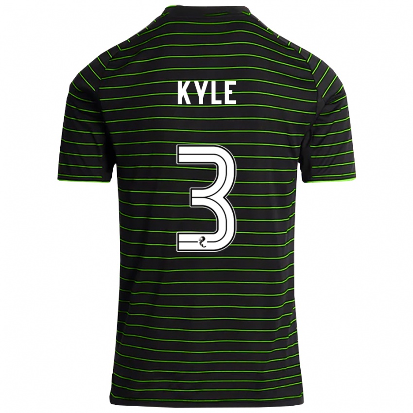 גברים אנדרו קייל #3 שחור ירוק הרחק ג'רזי 2025/26 חולצה קצרה