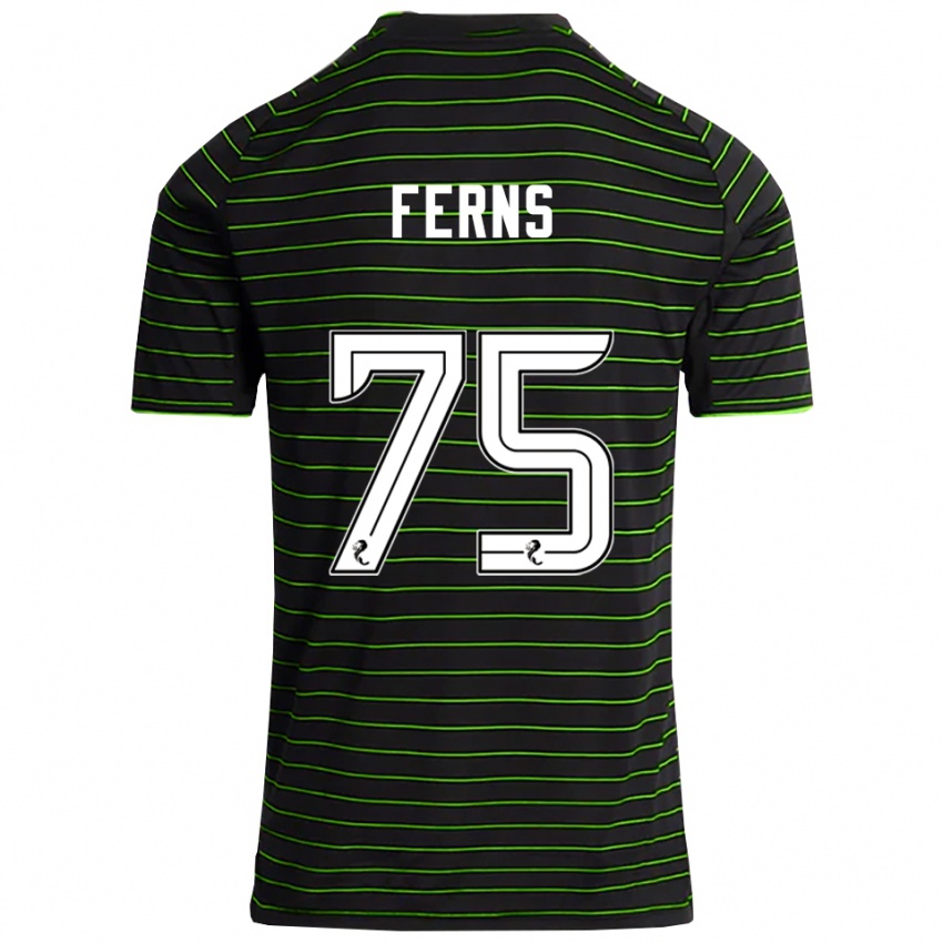 גברים Ronan Ferns #75 שחור ירוק הרחק ג'רזי 2025/26 חולצה קצרה