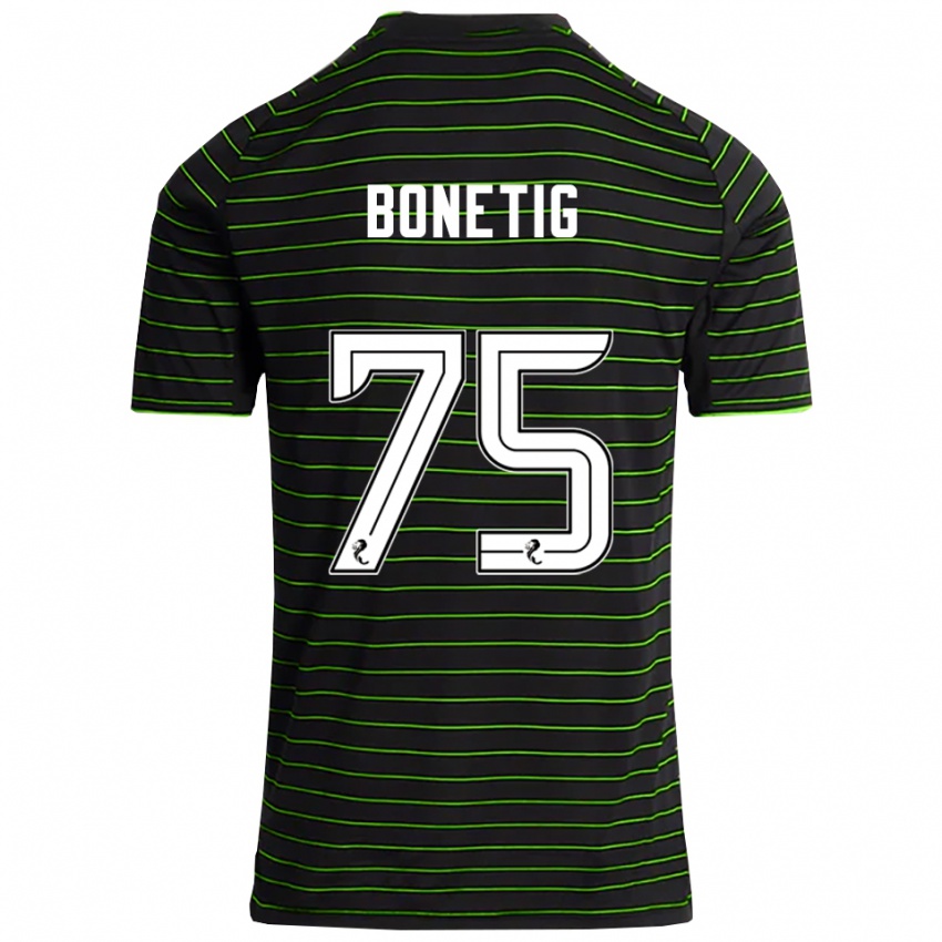 גברים ליאם בונטיג #75 שחור ירוק הרחק ג'רזי 2025/26 חולצה קצרה