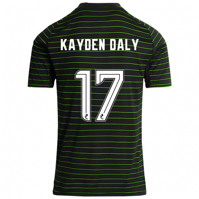 גברים קיידן דאלי #17 שחור ירוק הרחק ג'רזי 2025/26 חולצה קצרה