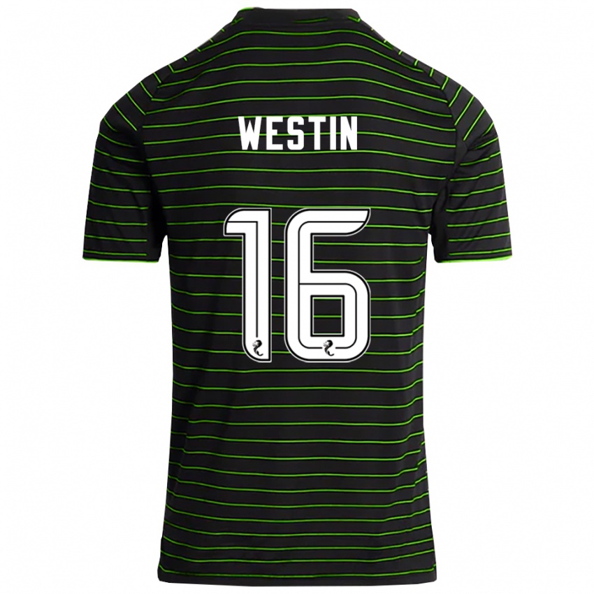 גברים Emma Westin #16 שחור ירוק הרחק ג'רזי 2025/26 חולצה קצרה