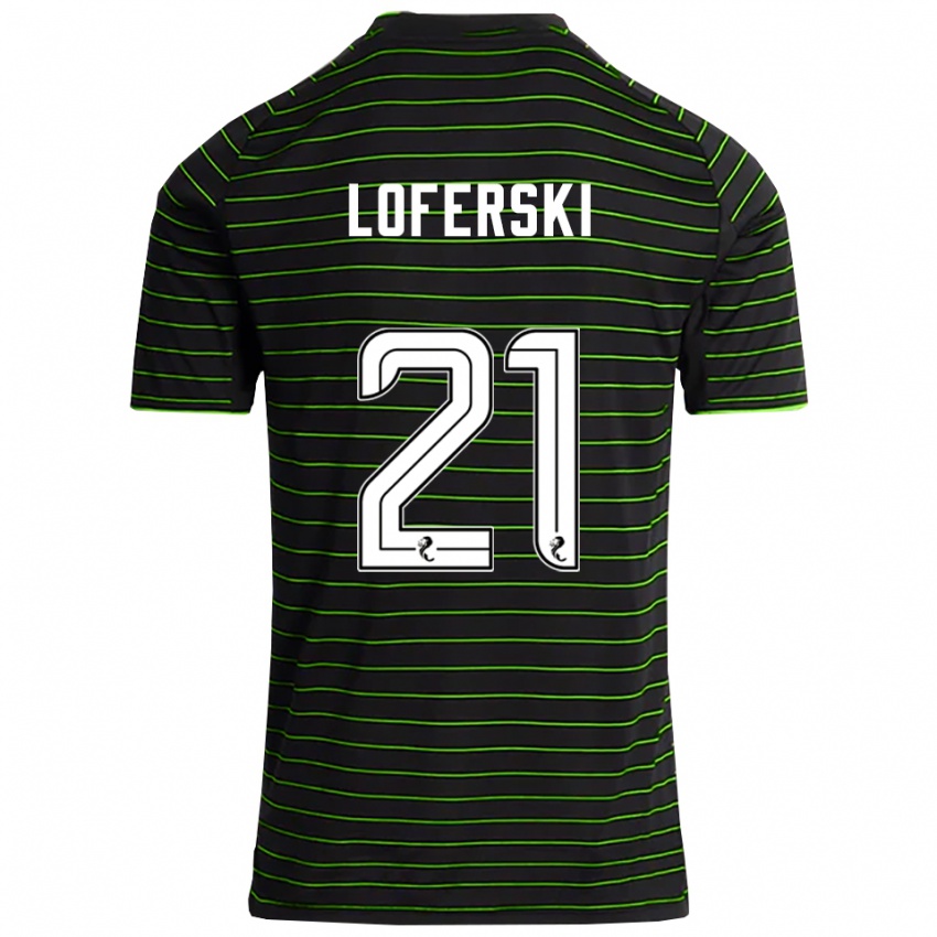 גברים קיט לופרסקי #21 שחור ירוק הרחק ג'רזי 2025/26 חולצה קצרה