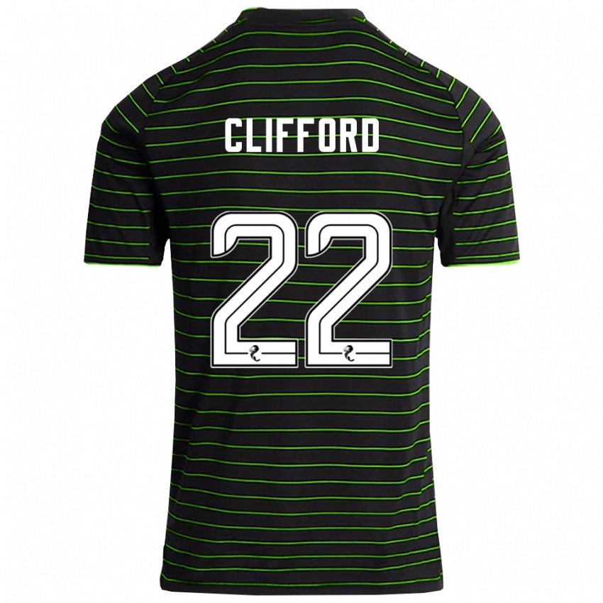 גברים לוסי אשוורת'-קליפורד #22 שחור ירוק הרחק ג'רזי 2025/26 חולצה קצרה
