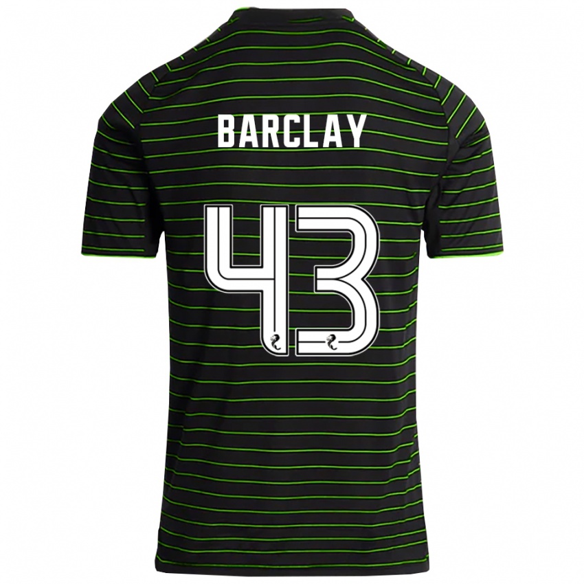 גברים Lucy Barclay #43 שחור ירוק הרחק ג'רזי 2025/26 חולצה קצרה