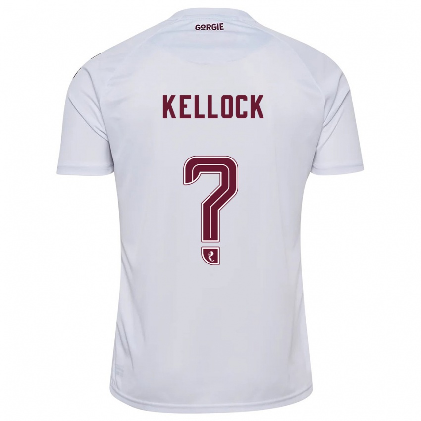 גברים Peter Kellock #0 לבן בורדו הרחק ג'רזי 2025/26 חולצה קצרה