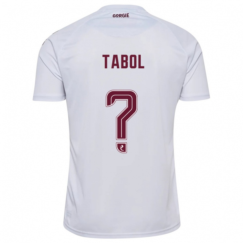 גברים Alan Tabol #0 לבן בורדו הרחק ג'רזי 2025/26 חולצה קצרה