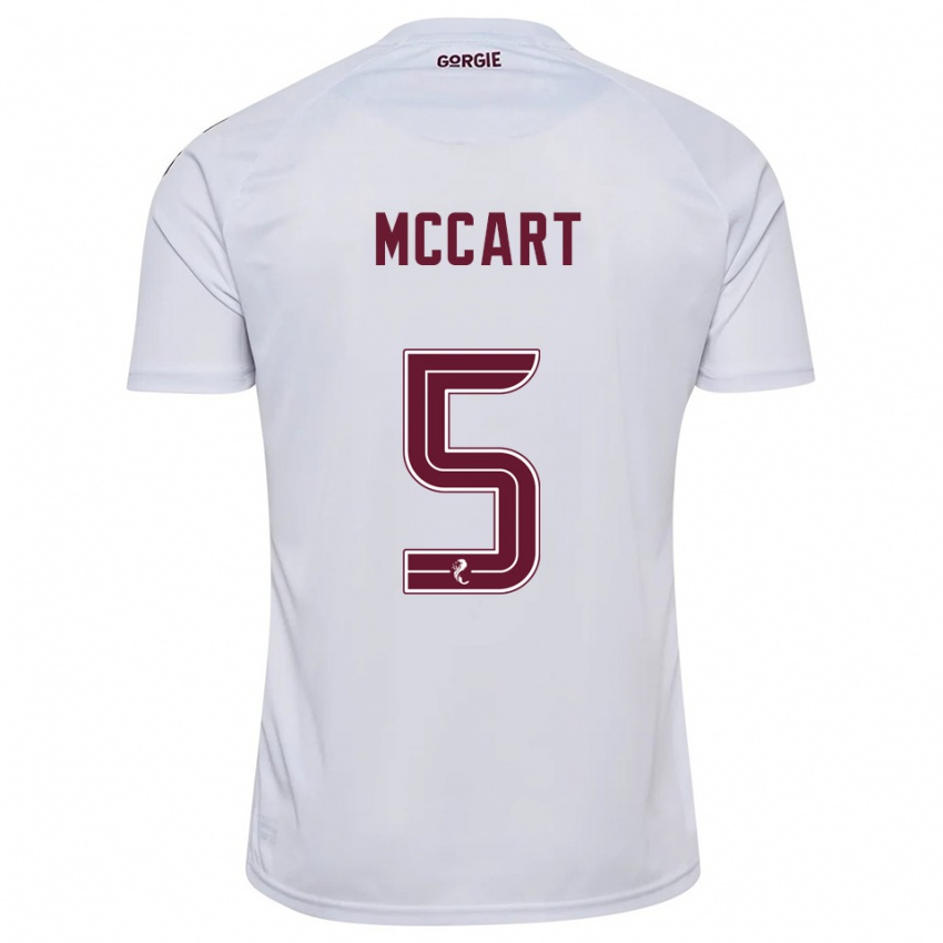 גברים ג'יימי מקארט #5 לבן בורדו הרחק ג'רזי 2025/26 חולצה קצרה