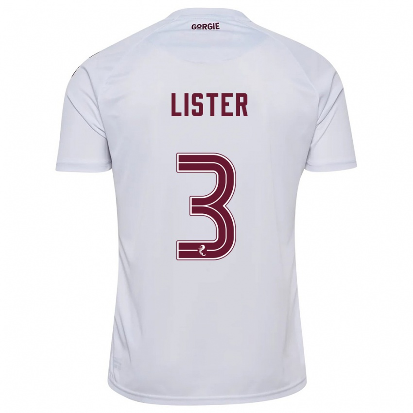 גברים הנרי ליסטר #3 לבן בורדו הרחק ג'רזי 2025/26 חולצה קצרה