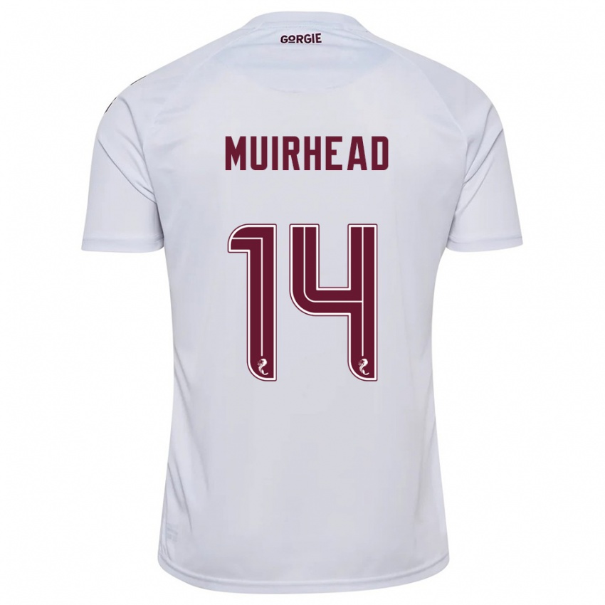 גברים אוון מואירהד #14 לבן בורדו הרחק ג'רזי 2025/26 חולצה קצרה