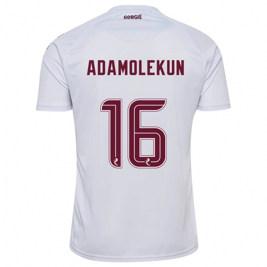 גברים Olufolasade Adamolekun #16 לבן בורדו הרחק ג'רזי 2025/26 חולצה קצרה