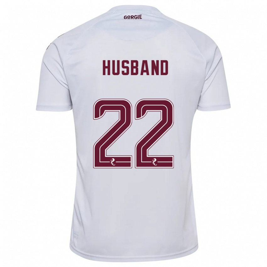 גברים Jessica Husband #22 לבן בורדו הרחק ג'רזי 2025/26 חולצה קצרה