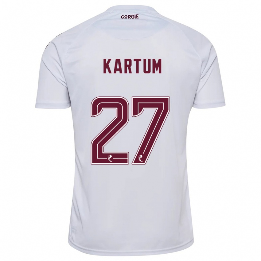 גברים Sander Kartum #27 לבן בורדו הרחק ג'רזי 2025/26 חולצה קצרה