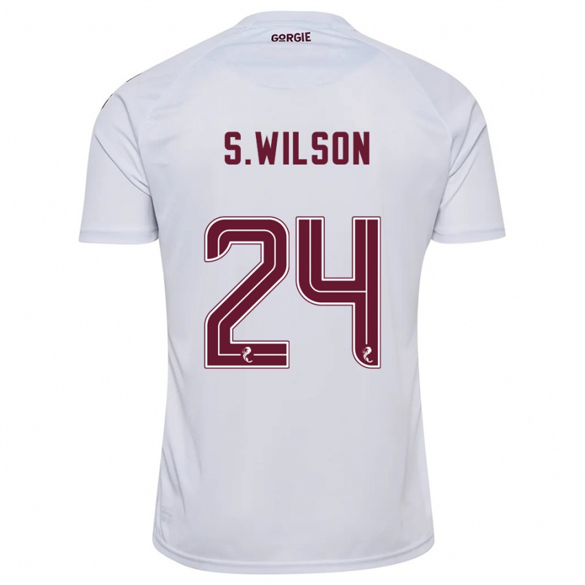 גברים Stanley Wilson #24 לבן בורדו הרחק ג'רזי 2025/26 חולצה קצרה