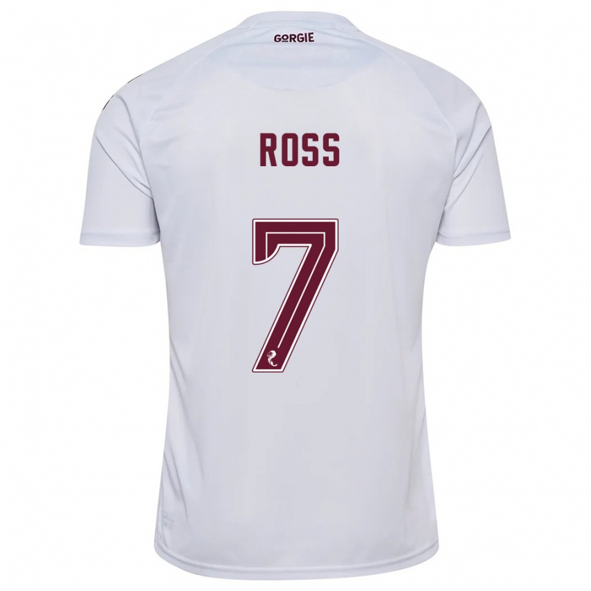 גברים Mackenzie Ross #7 לבן בורדו הרחק ג'רזי 2025/26 חולצה קצרה