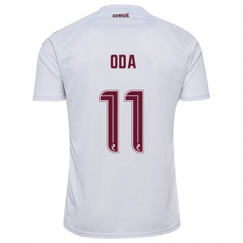 גברים יוטארו אודה #11 לבן בורדו הרחק ג'רזי 2025/26 חולצה קצרה