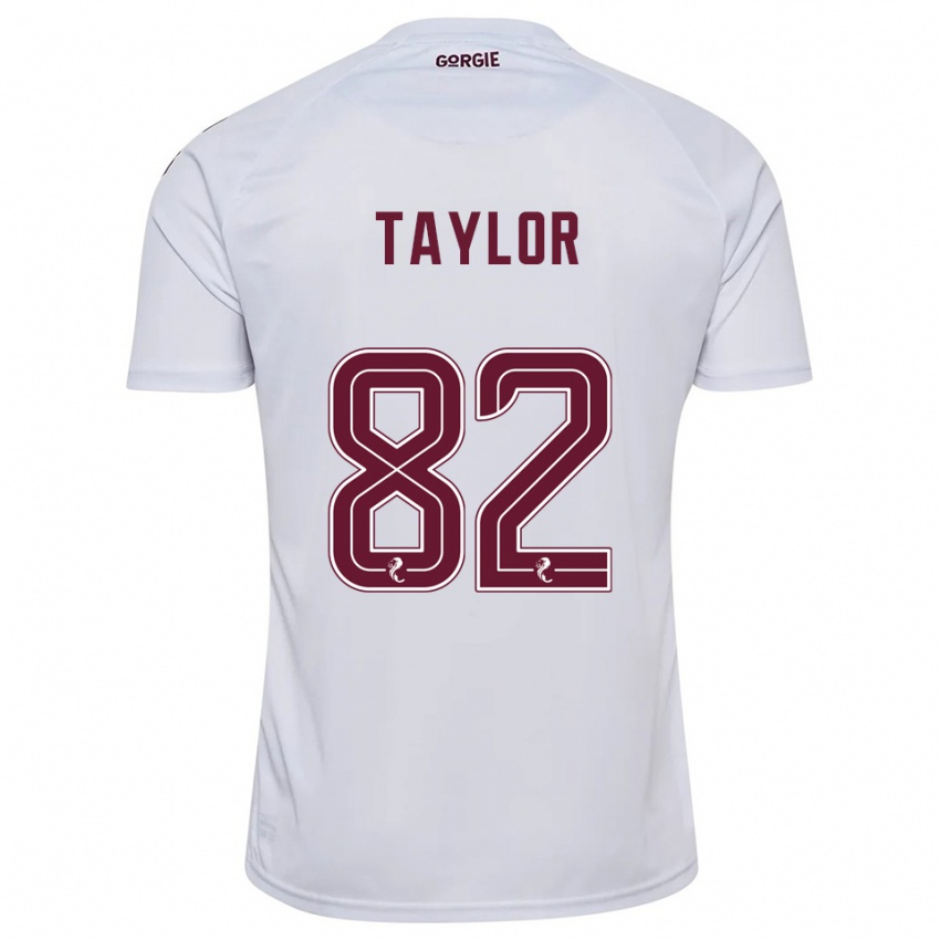 גברים Gerald Taylor #82 לבן בורדו הרחק ג'רזי 2025/26 חולצה קצרה