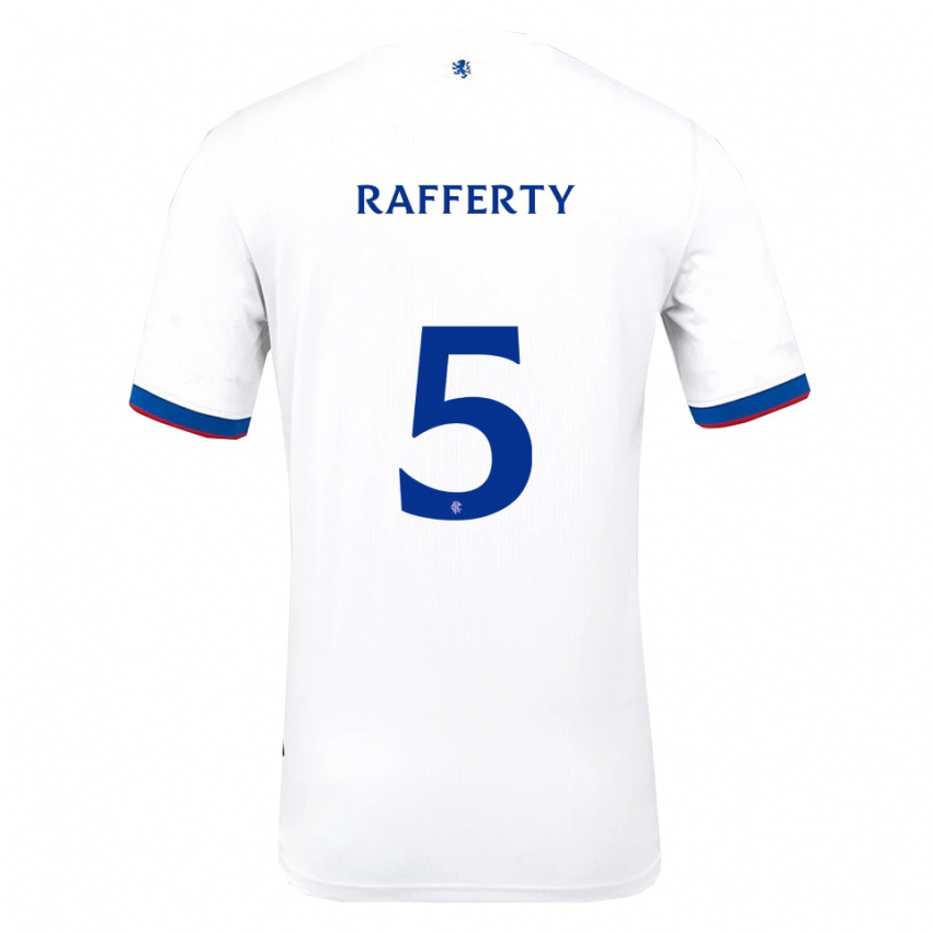 גברים Laura Rafferty #5 לבן אדום כחול הרחק ג'רזי 2025/26 חולצה קצרה