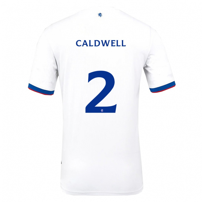 גברים Jack Caldwell #2 לבן אדום כחול הרחק ג'רזי 2025/26 חולצה קצרה