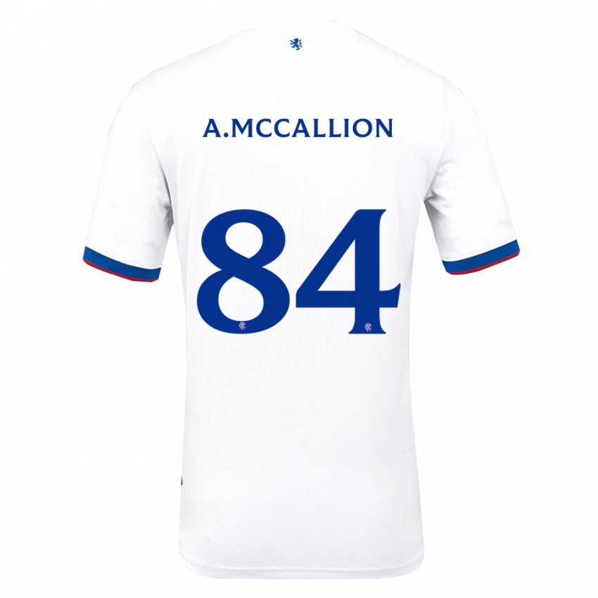 גברים איידן מקקליון #84 לבן אדום כחול הרחק ג'רזי 2025/26 חולצה קצרה