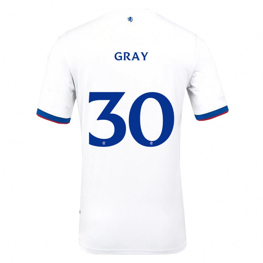 גברים ג'ורג'יה גריי #30 לבן אדום כחול הרחק ג'רזי 2025/26 חולצה קצרה