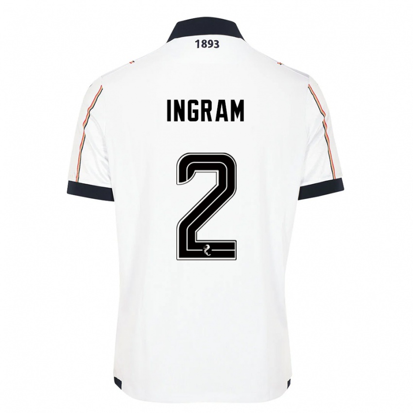 גברים אית'ן אינגרם #2 לבן כחול נייבי אדום הרחק ג'רזי 2025/26 חולצה קצרה