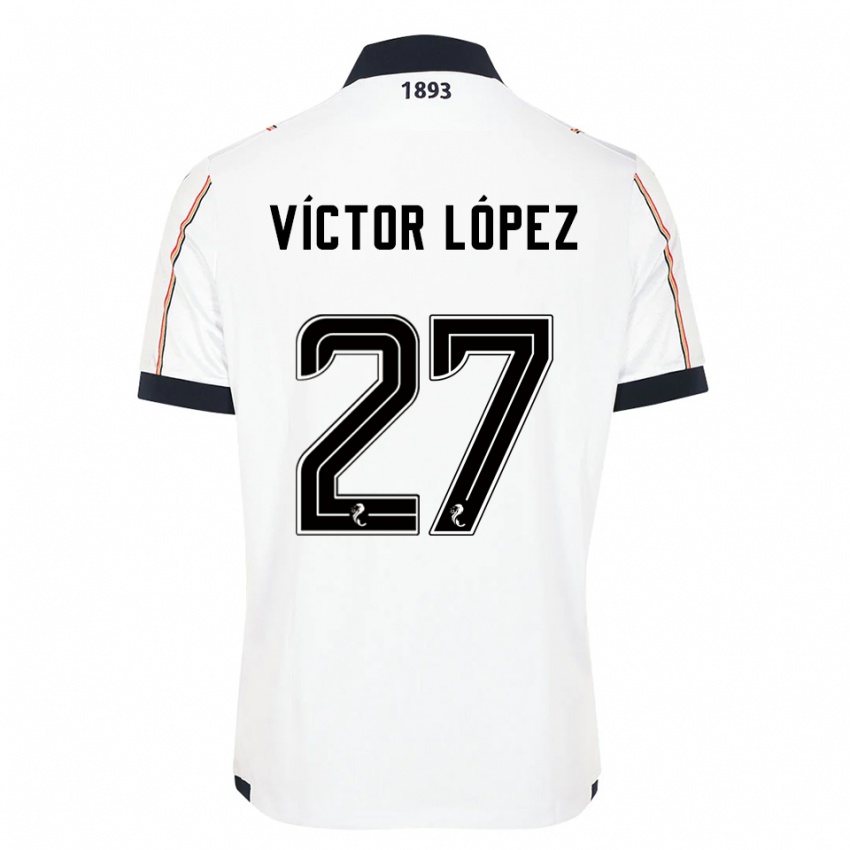 גברים Victor Lopez #27 לבן כחול נייבי אדום הרחק ג'רזי 2025/26 חולצה קצרה