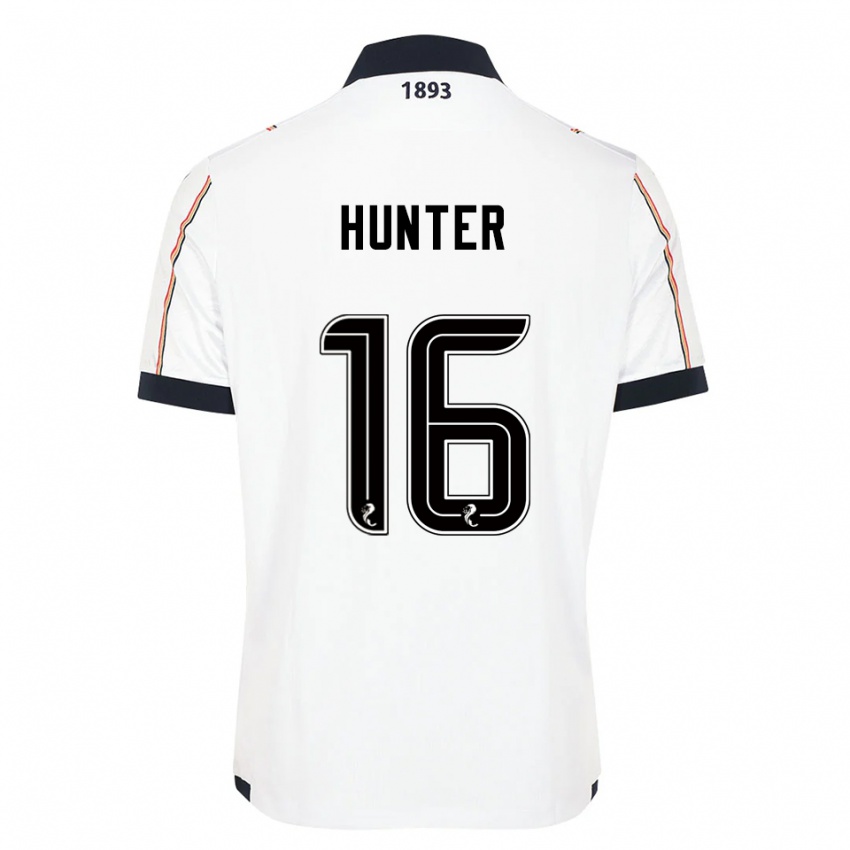 גברים Michael Hunter #16 לבן כחול נייבי אדום הרחק ג'רזי 2025/26 חולצה קצרה