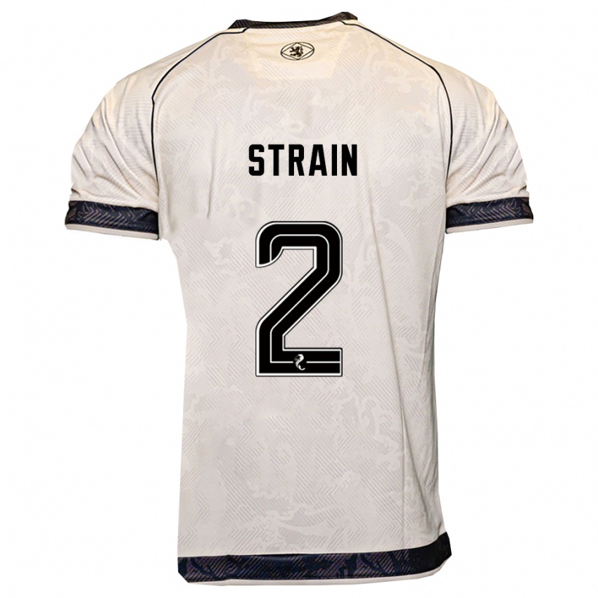 גברים ראיין סטריין #2 לבן שחור הרחק ג'רזי 2025/26 חולצה קצרה