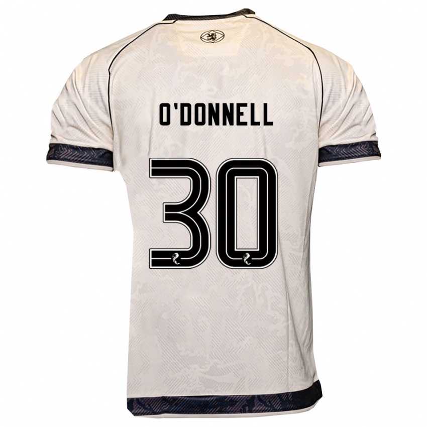 גברים לואיס אודונל #30 לבן שחור הרחק ג'רזי 2025/26 חולצה קצרה