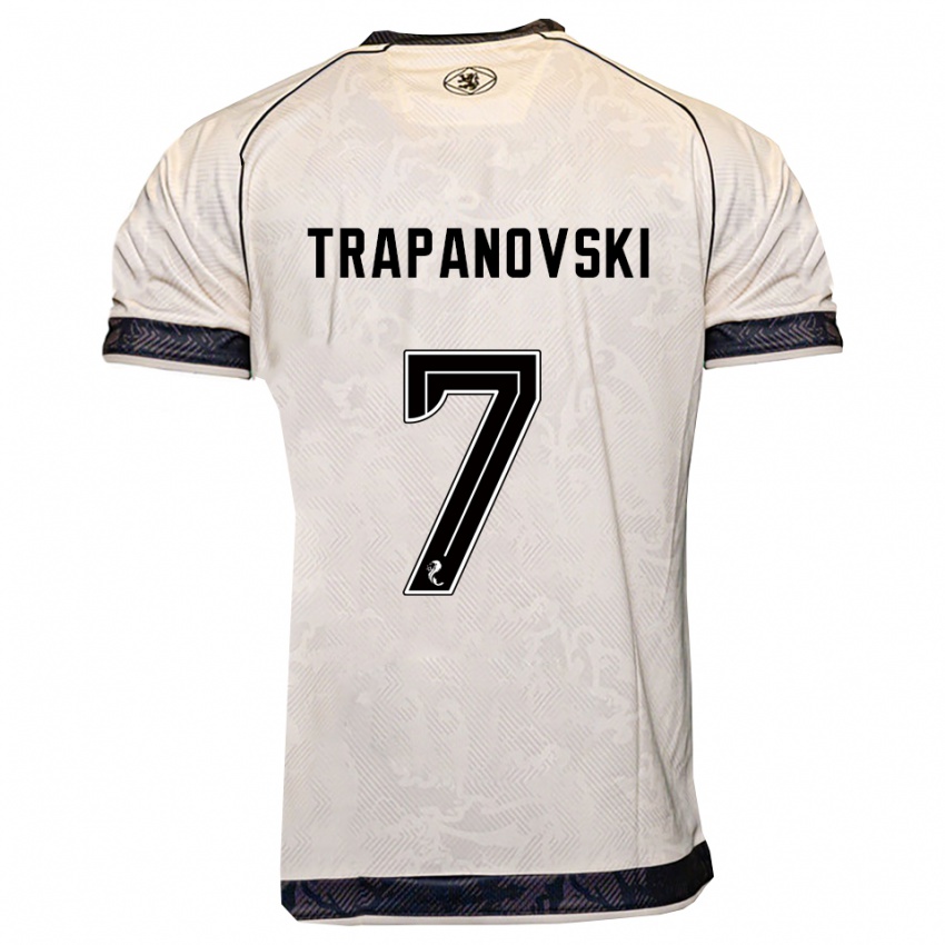 גברים Kristijan Trapanovski #7 לבן שחור הרחק ג'רזי 2025/26 חולצה קצרה