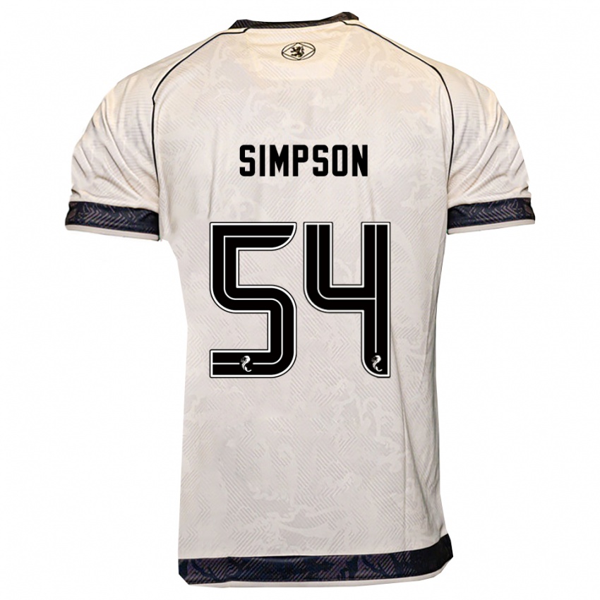 גברים Finlay Simpson #54 לבן שחור הרחק ג'רזי 2025/26 חולצה קצרה