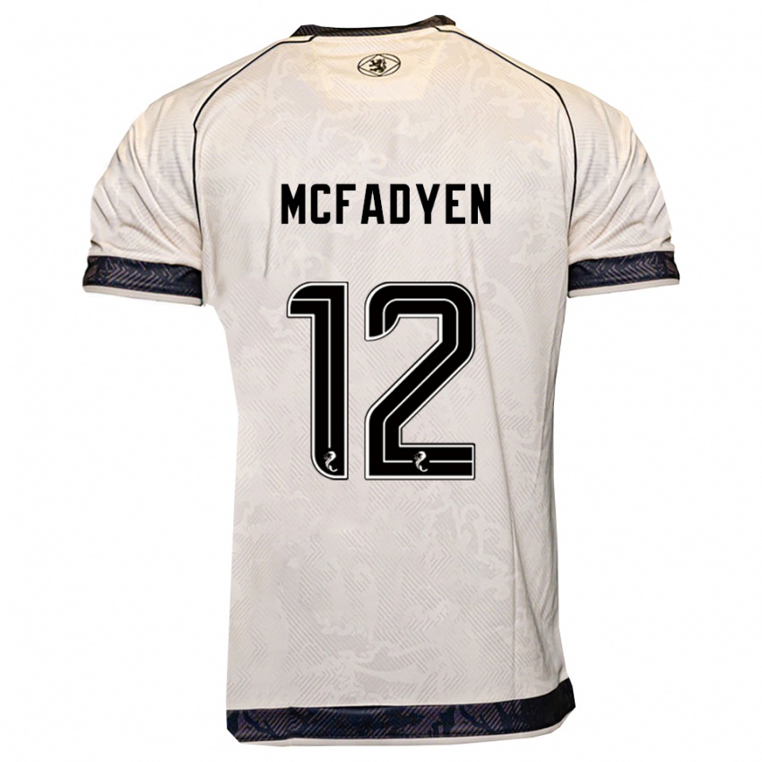 גברים Stacey Mcfadyen #12 לבן שחור הרחק ג'רזי 2025/26 חולצה קצרה