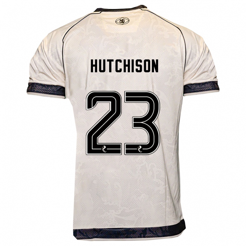 גברים Daisy Hutchison #23 לבן שחור הרחק ג'רזי 2025/26 חולצה קצרה