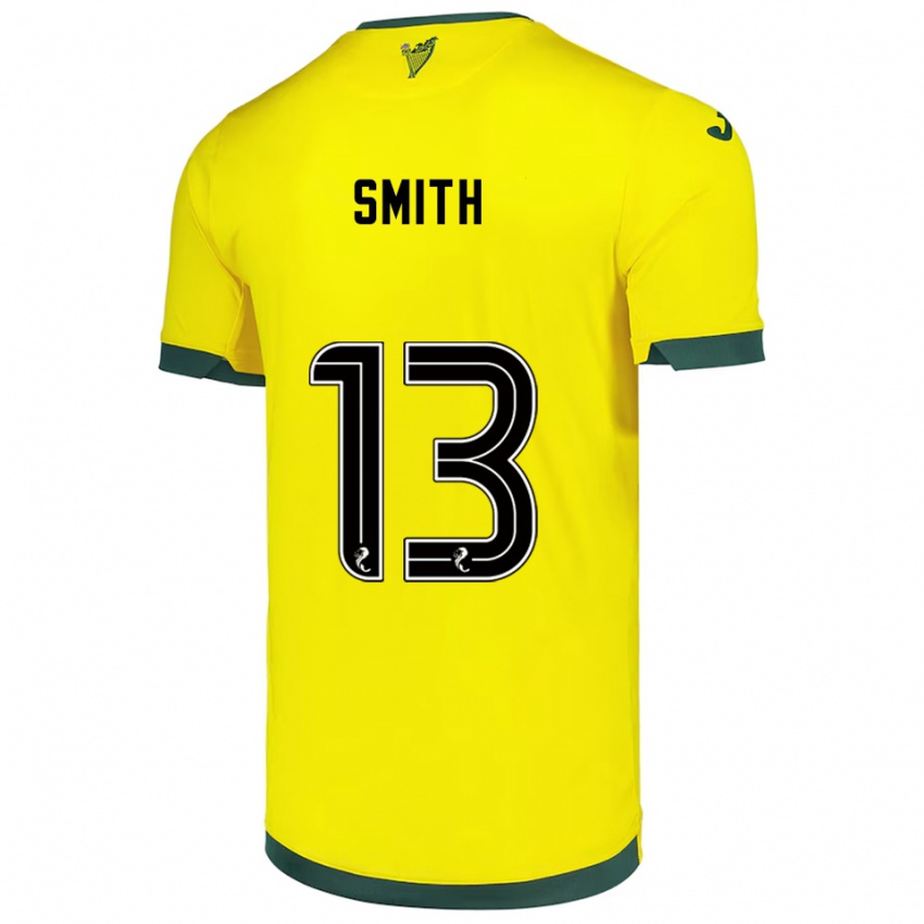 גברים Jordan Smith #13 צהוב ירוק הרחק ג'רזי 2025/26 חולצה קצרה