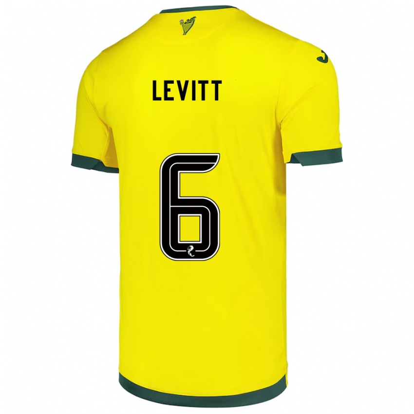 גברים דילן לוויט #6 צהוב ירוק הרחק ג'רזי 2025/26 חולצה קצרה