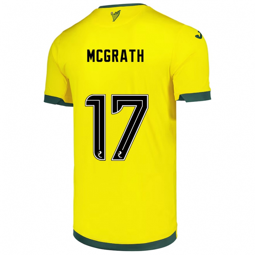 גברים ג'יימי מקגראת' #17 צהוב ירוק הרחק ג'רזי 2025/26 חולצה קצרה