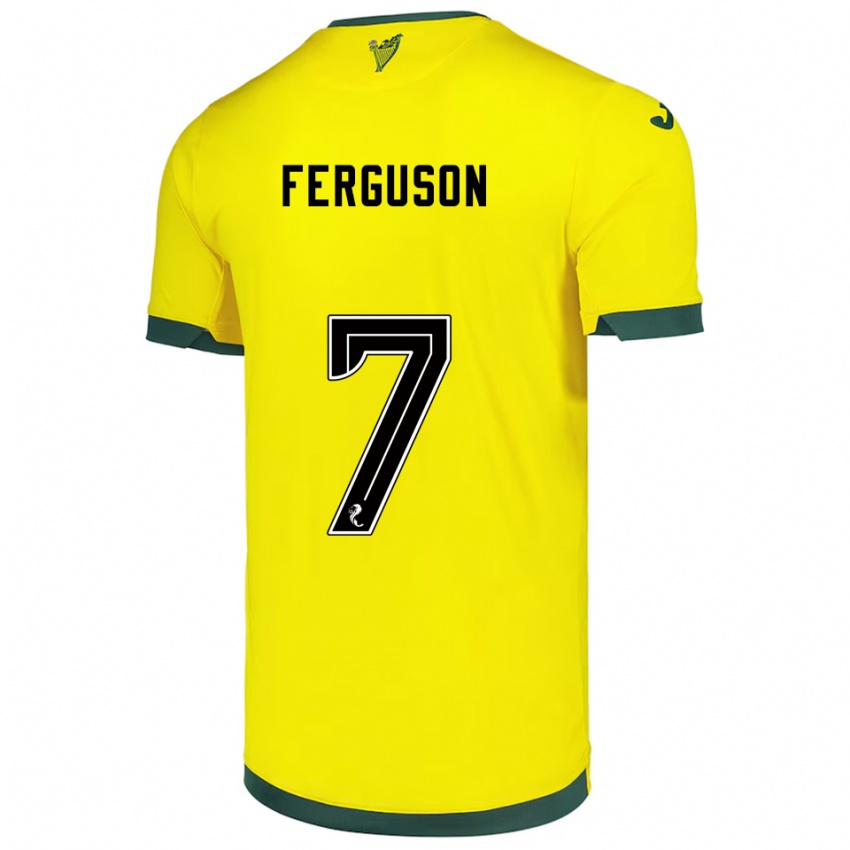 גברים Abbie Ferguson #7 צהוב ירוק הרחק ג'רזי 2025/26 חולצה קצרה