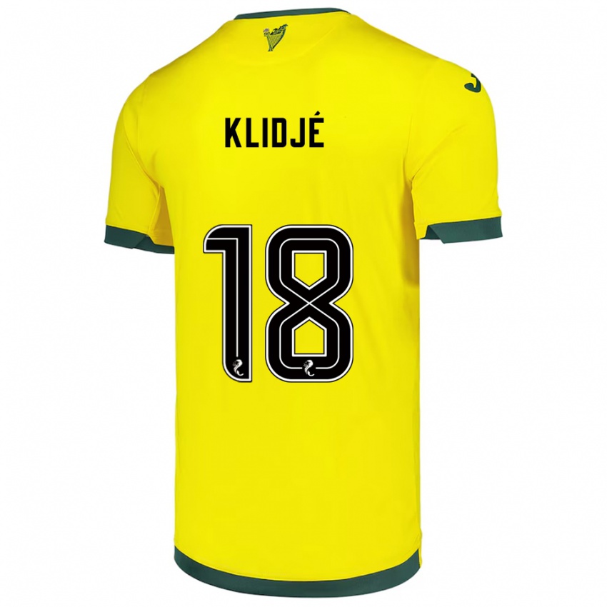 גברים טיבו קלידז'ה #18 צהוב ירוק הרחק ג'רזי 2025/26 חולצה קצרה