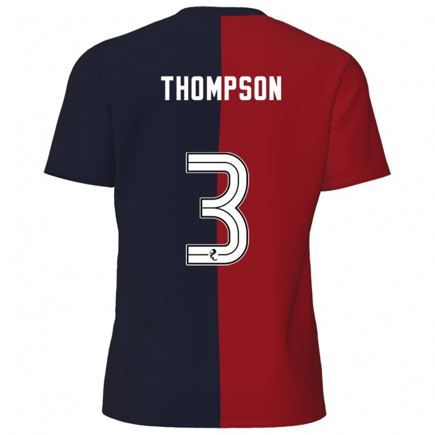 גברים דומיניק תומפסון #3 אדום כחול נייבי הרחק ג'רזי 2025/26 חולצה קצרה