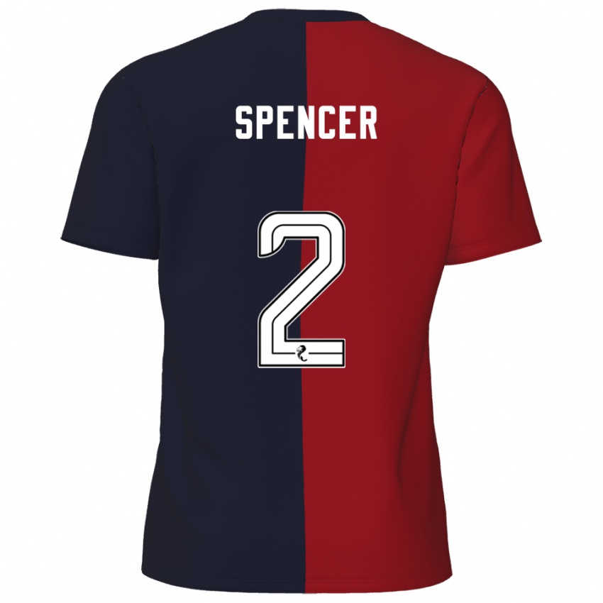 גברים Joe Spencer #2 אדום כחול נייבי הרחק ג'רזי 2025/26 חולצה קצרה