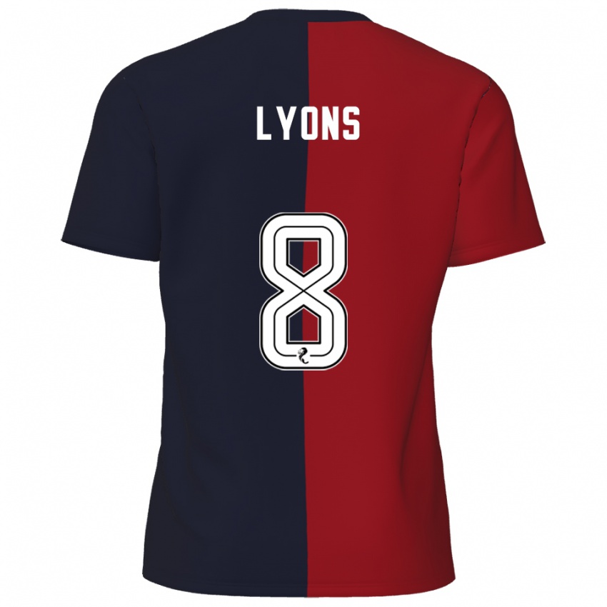 גברים בראד ליונס #8 אדום כחול נייבי הרחק ג'רזי 2025/26 חולצה קצרה