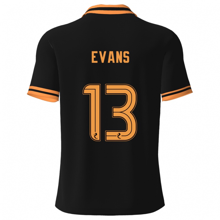 גברים Lauren Evans #13 שחור צהוב הרחק ג'רזי 2025/26 חולצה קצרה